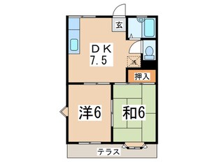 サンハイツ湘南　Ａの物件間取画像